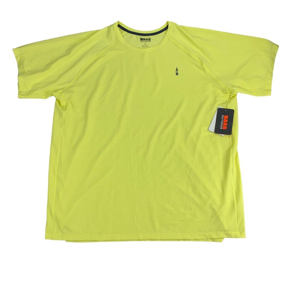 Bass Outdoor Mens Path Performance Logo Short Sleeve T-Shirt Yellow 2XL